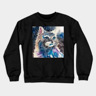 watercolor cat 1 Crewneck Sweatshirt